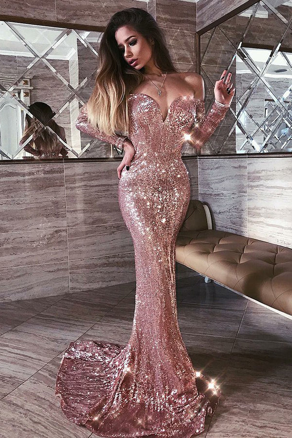 mermaid dress with long sleeves